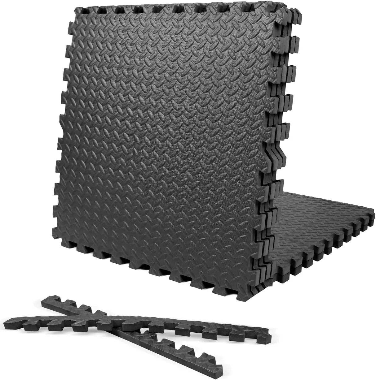 CAPHAUS 1/2 Inch Thickness Multipurpose EVA Foam Floor Tiles, 24-Inch x 24-Inch Interlocking Floor Mat for Indoor Gym and Home Use
