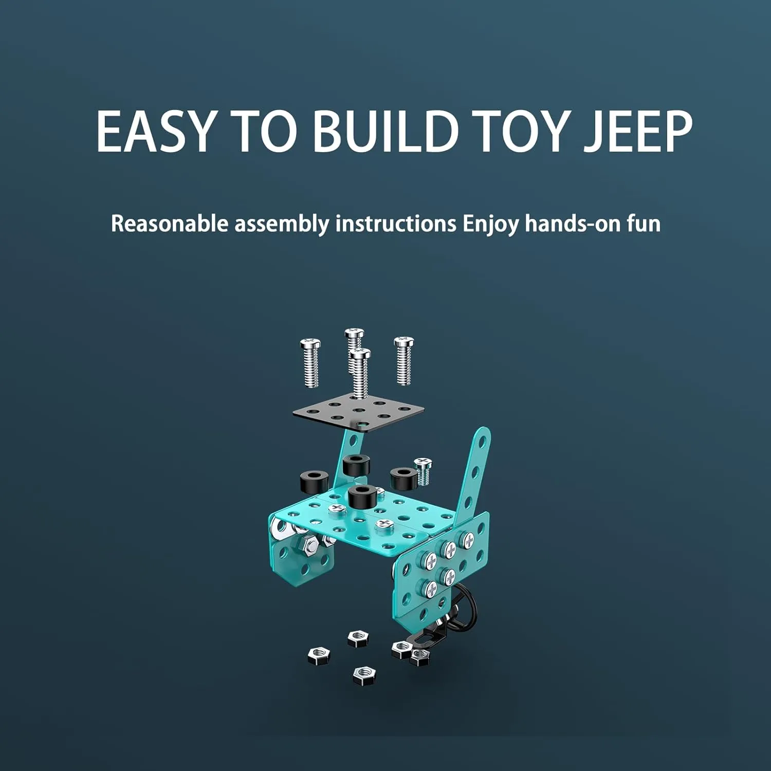 Car Model Building Toys STEM Erector Set for Back to School Assembly Metal Jeep, Building Car DIY Interactive Construction Toy for Kids, Boys, and Girls Age 6-14
