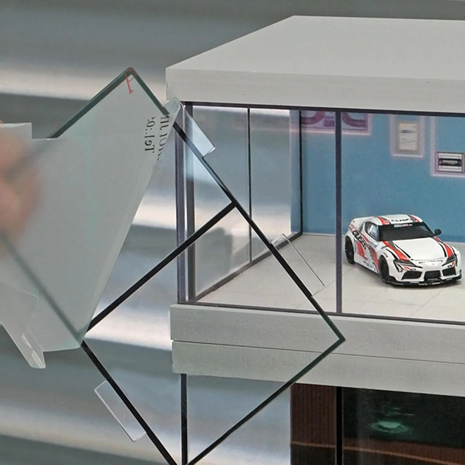 Car Model Storage Case - LED Light-Up Model Car Showcase, Dustproof LED Display Cabinet, Clear Acrylic Car Collection Box, Multi-Layer Toy Car Display Stand & Space-Saving Stackable Display Unit