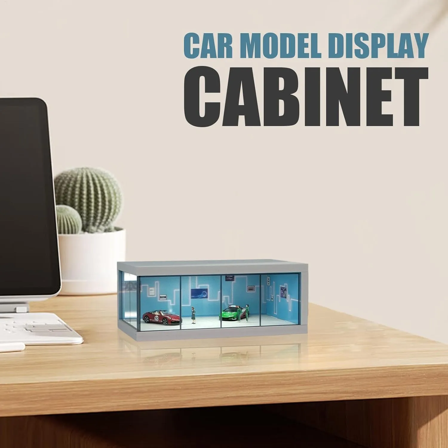 Car Model Storage Case - LED Light-Up Model Car Showcase, Dustproof LED Display Cabinet, Clear Acrylic Car Collection Box, Multi-Layer Toy Car Display Stand & Space-Saving Stackable Display Unit