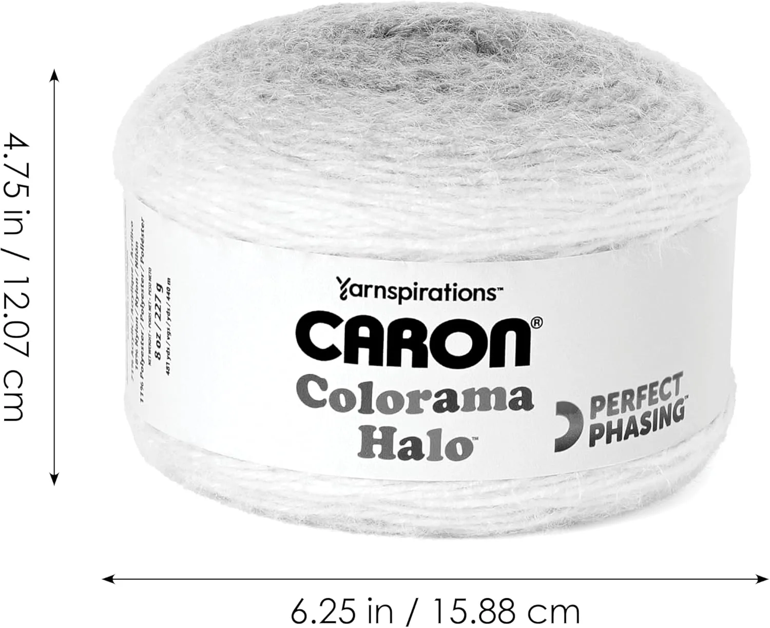 Caron Colorama Halo Cake Caron Graphite Frost Yarn - 2 Pack of 8oz/226.79g - 71% Acrylic,18% Nylon,11% Polyester - #5 Bulky - 60 Yards for Knitting, Crocheting & Crafts