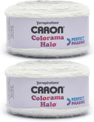 Caron Colorama Halo Cake Caron Graphite Frost Yarn - 2 Pack of 8oz/226.79g - 71% Acrylic,18% Nylon,11% Polyester - #5 Bulky - 60 Yards for Knitting, Crocheting & Crafts