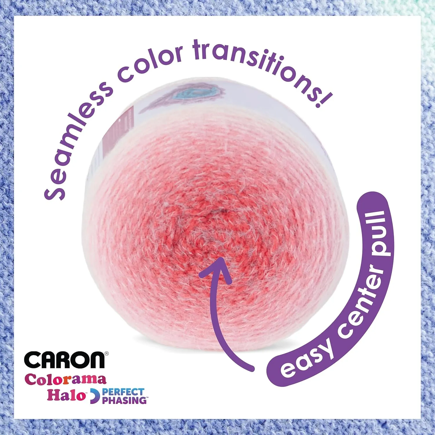 Caron Colorama Halo Cake Caron Graphite Frost Yarn - 2 Pack of 8oz/226.79g - 71% Acrylic,18% Nylon,11% Polyester - #5 Bulky - 60 Yards for Knitting, Crocheting & Crafts