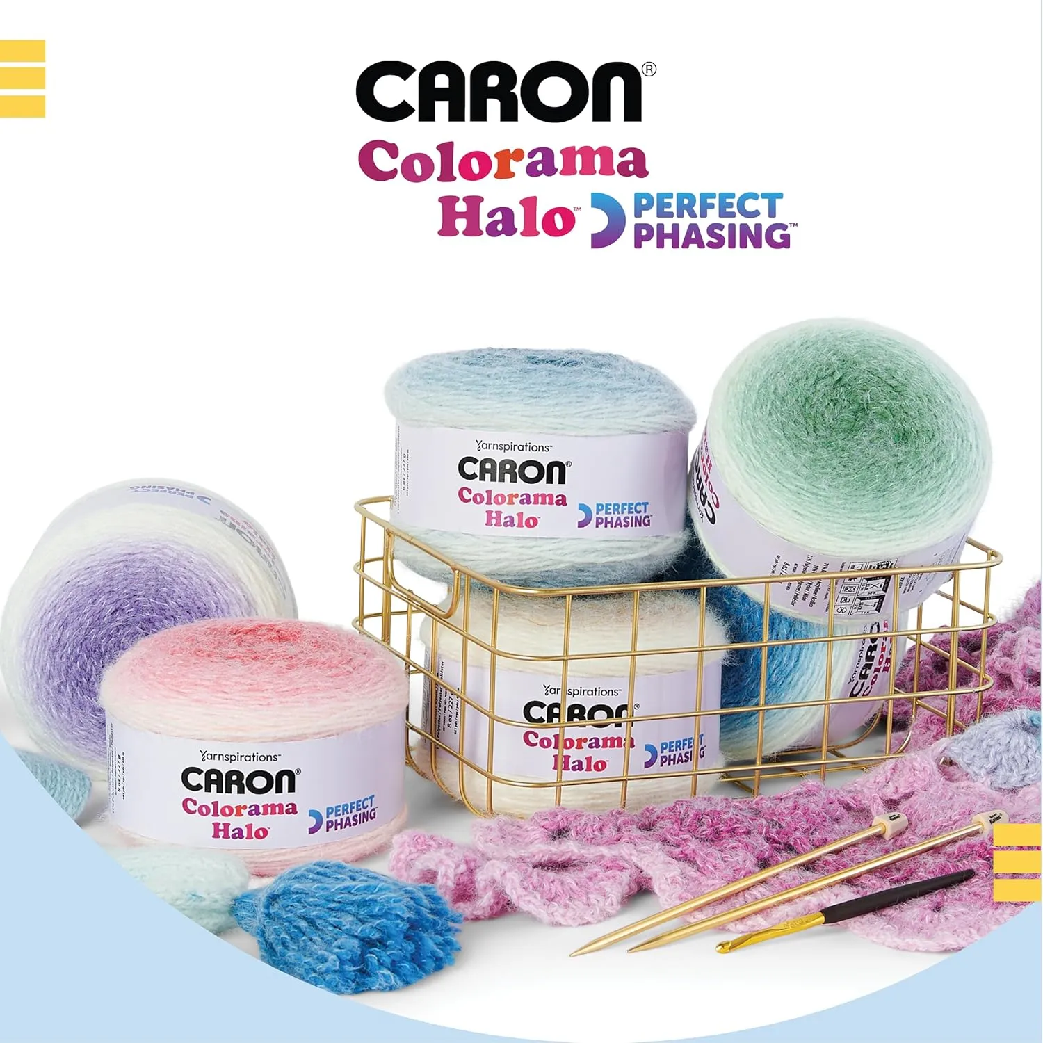 Caron Colorama Halo Cake Caron Graphite Frost Yarn - 2 Pack of 8oz/226.79g - 71% Acrylic,18% Nylon,11% Polyester - #5 Bulky - 60 Yards for Knitting, Crocheting & Crafts