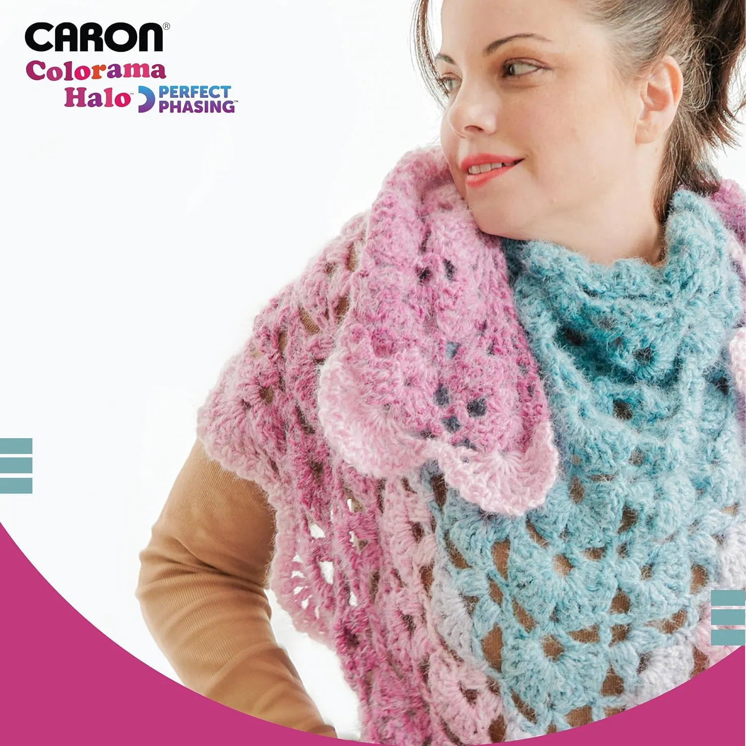 Caron Colorama Halo Cake Caron Graphite Frost Yarn - 2 Pack of 8oz/226.79g - 71% Acrylic,18% Nylon,11% Polyester - #5 Bulky - 60 Yards for Knitting, Crocheting & Crafts