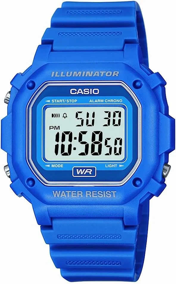 Casio F108WH Series | Men's Digital Watch | Illuminator | Water Resistant | LED Light | Daily Alarm | 1/100 SEC Stopwatch | 3 Hands (HR, Min, SEC) | Date/Day Display | Daily Alarm | 7 Year Battery
