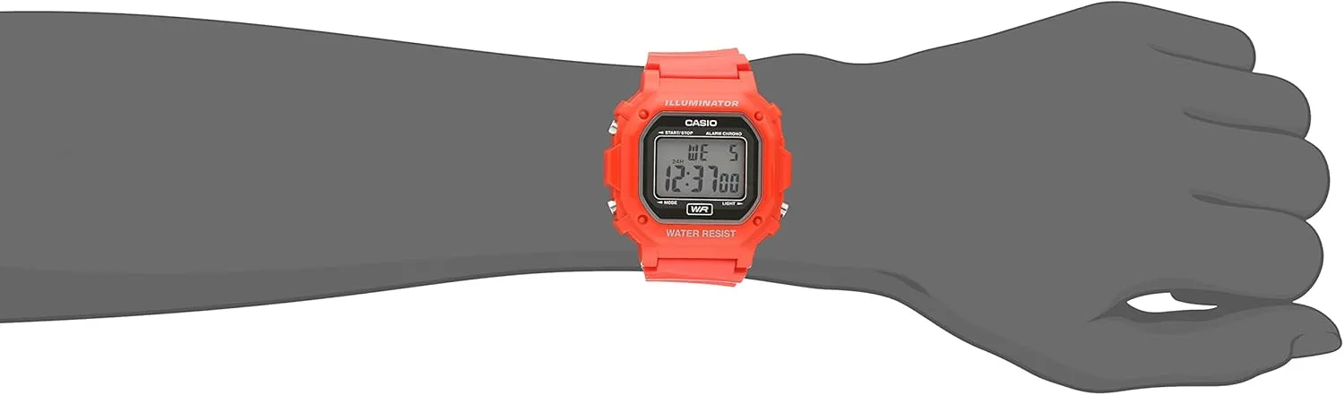 Casio F108WH Series | Men's Digital Watch | Illuminator | Water Resistant | LED Light | Daily Alarm | 1/100 SEC Stopwatch | 3 Hands (HR, Min, SEC) | Date/Day Display | Daily Alarm | 7 Year Battery