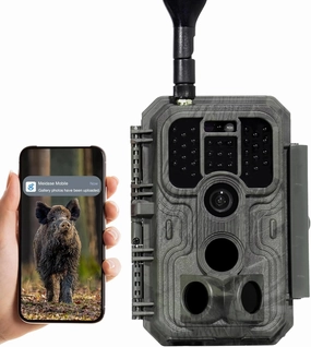 Cellular Trail Camera, 48MP 1296p Game Cameras with 8000mAh Rechargeable Battery, No Glow Night Vision