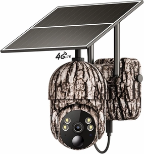Cellular Trail Security Cameras Built-in 4G LTE SIM Card, 2K Game Camera Solar with 360° Full View, Color Night Vision, Motion Activated, Live Streaming & Playback, IP65 Waterproof