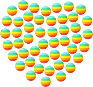 Chakarlx 48 Rainbow Popper Refill Balls, 1.1 Inch Soft Bullet Balls for Popper Gun