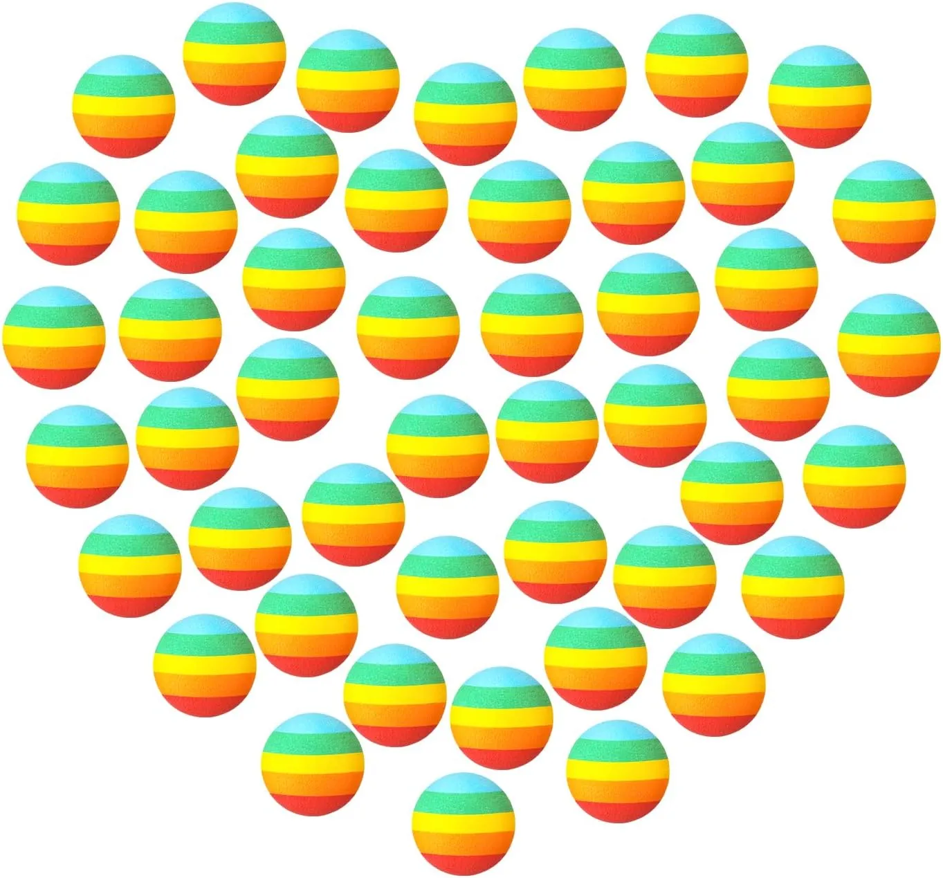 Chakarlx 48 Rainbow Popper Refill Balls, 1.1 Inch Soft Bullet Balls for Popper Gun