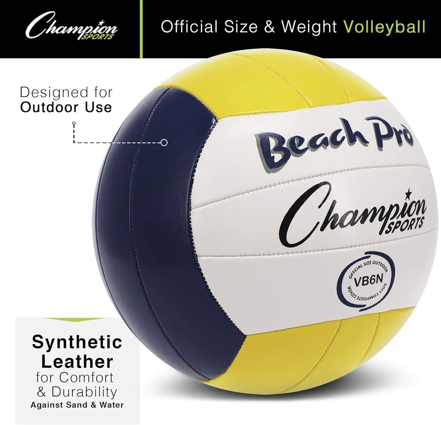 Champion Sports Official Synthetic Leather Volleyball