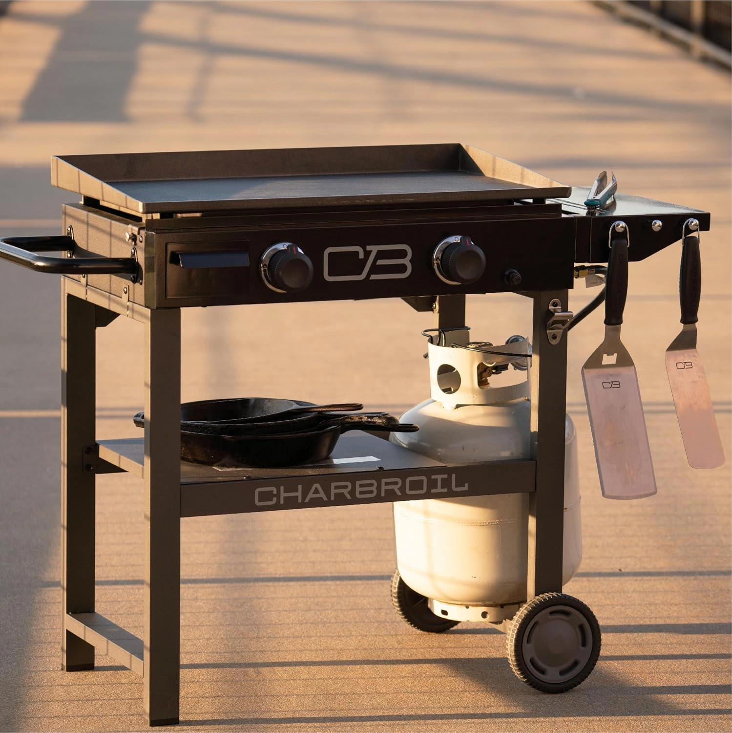 Charbroil® 28" Performance Series™ Propane Gas Griddle with Cart 2 Burner Flat Top Grill, Black 463459924