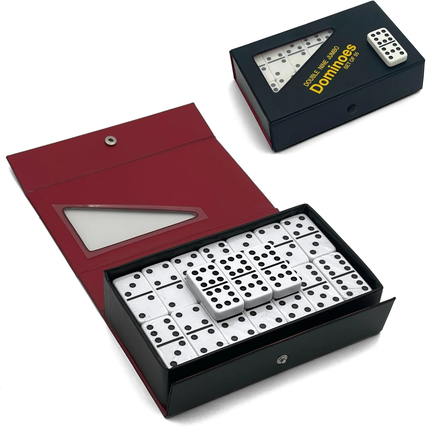 CHH Double Nine Domino Set with 55 Tiles, White