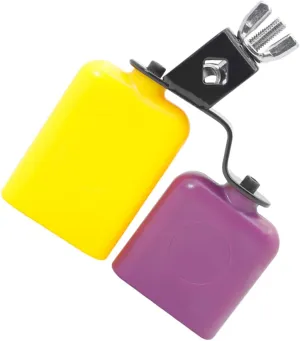Children's Musical Toy: Yellow Purple Square Wooden Fish Integrated Cow Bell High/low Pitch Easy to Adjust Abs Drum