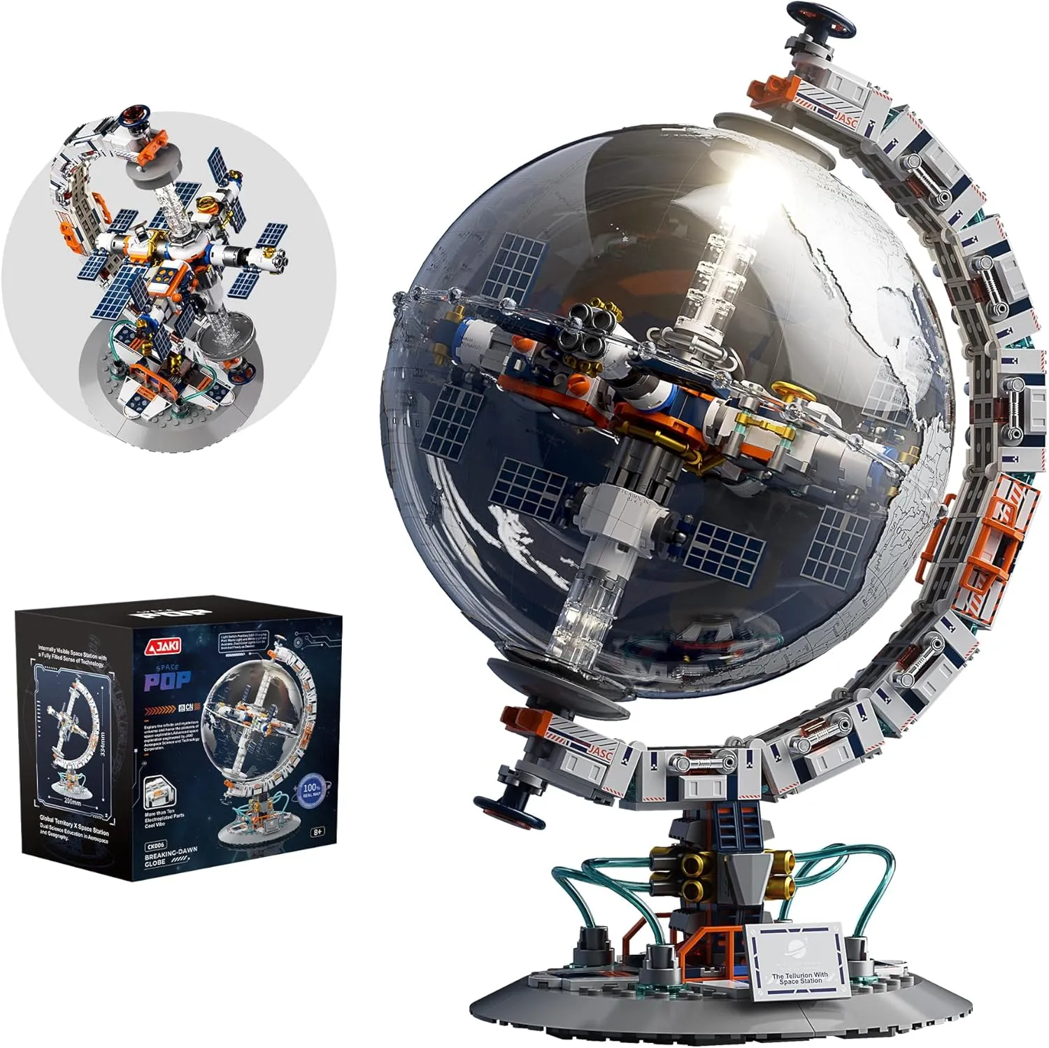 CK006 Globe Building Blocks Toys Kit, Full English Version of Globe STEM Bricks Toy Set for Kids Over 8 