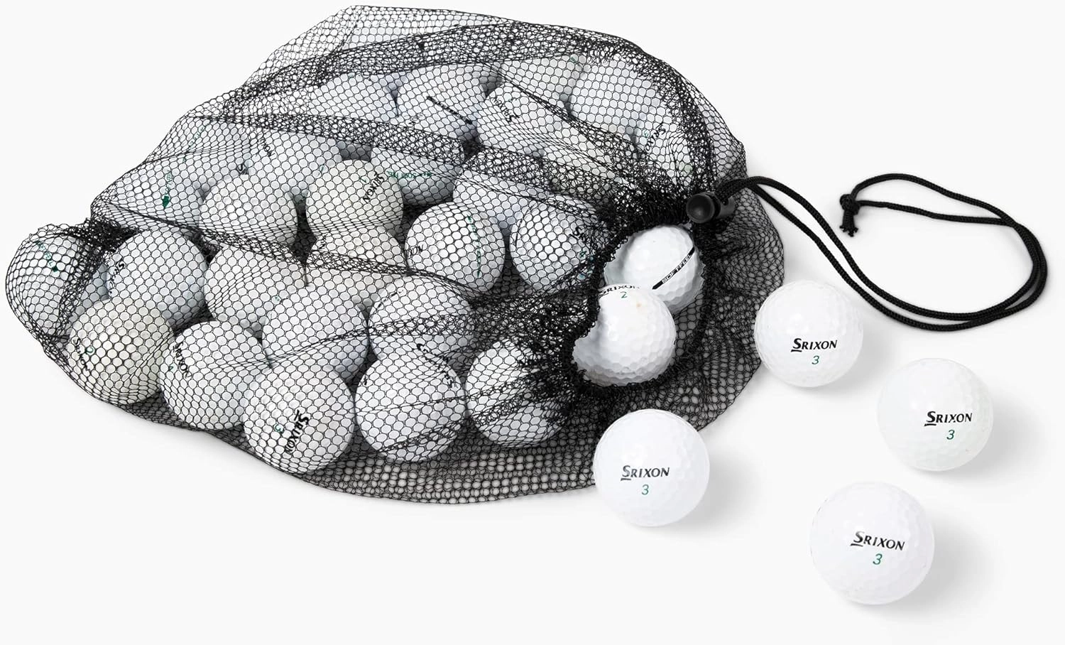 Clean Green Golf Balls Recycled & Used Golf Balls for Srixon Soft Feel Golf balls - includes Mesh Bag and Used Srixon Golf Balls
