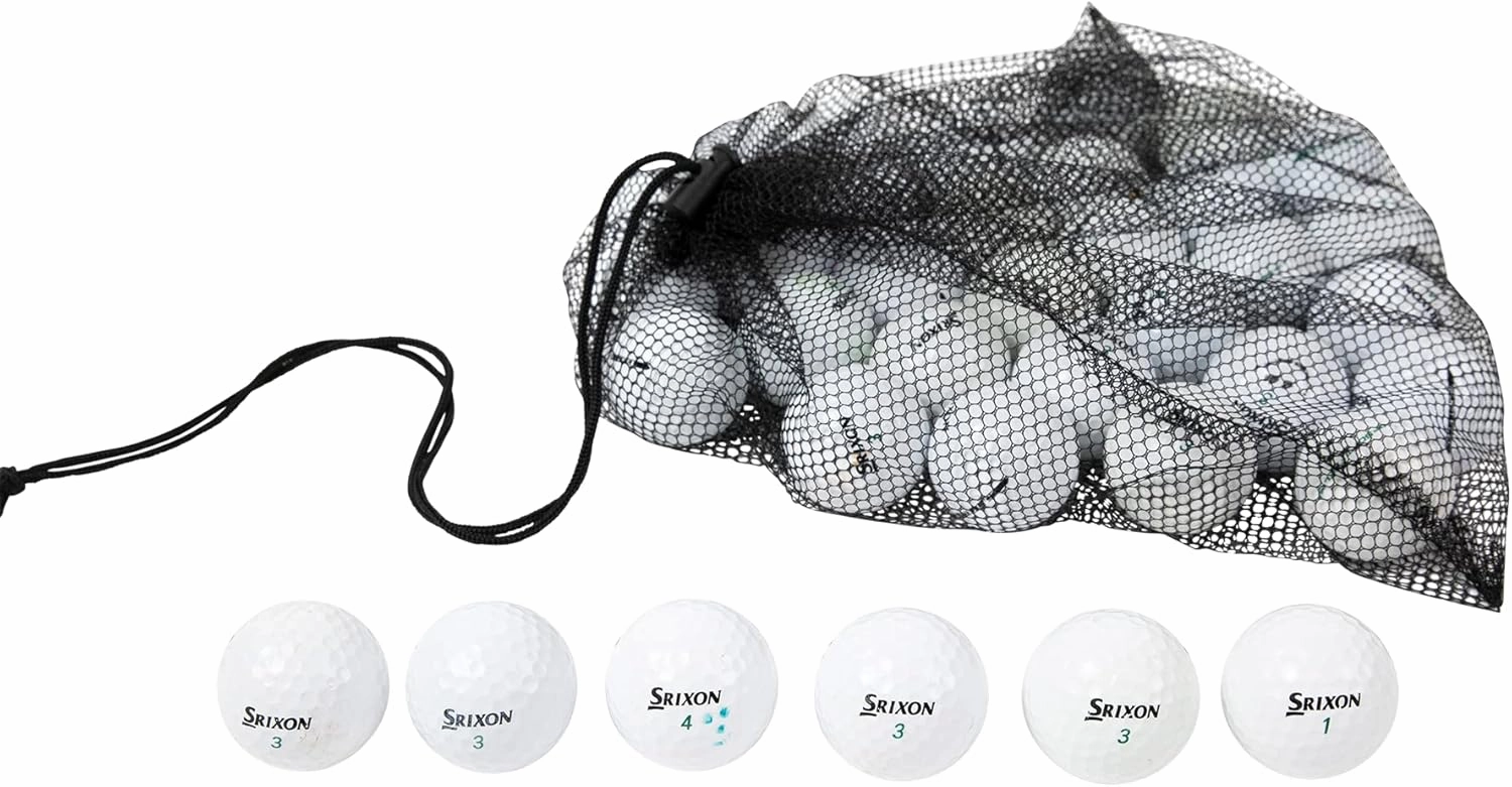 Clean Green Golf Balls Recycled & Used Golf Balls for Srixon Soft Feel Golf balls - includes Mesh Bag and Used Srixon Golf Balls