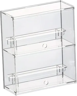 Clear Display Box Model Car Showcase,Stackable,Organizer,Dustproof Showing Cabinet Miniature Multi Layer Figures Storage Case , 1 Layer Ladder