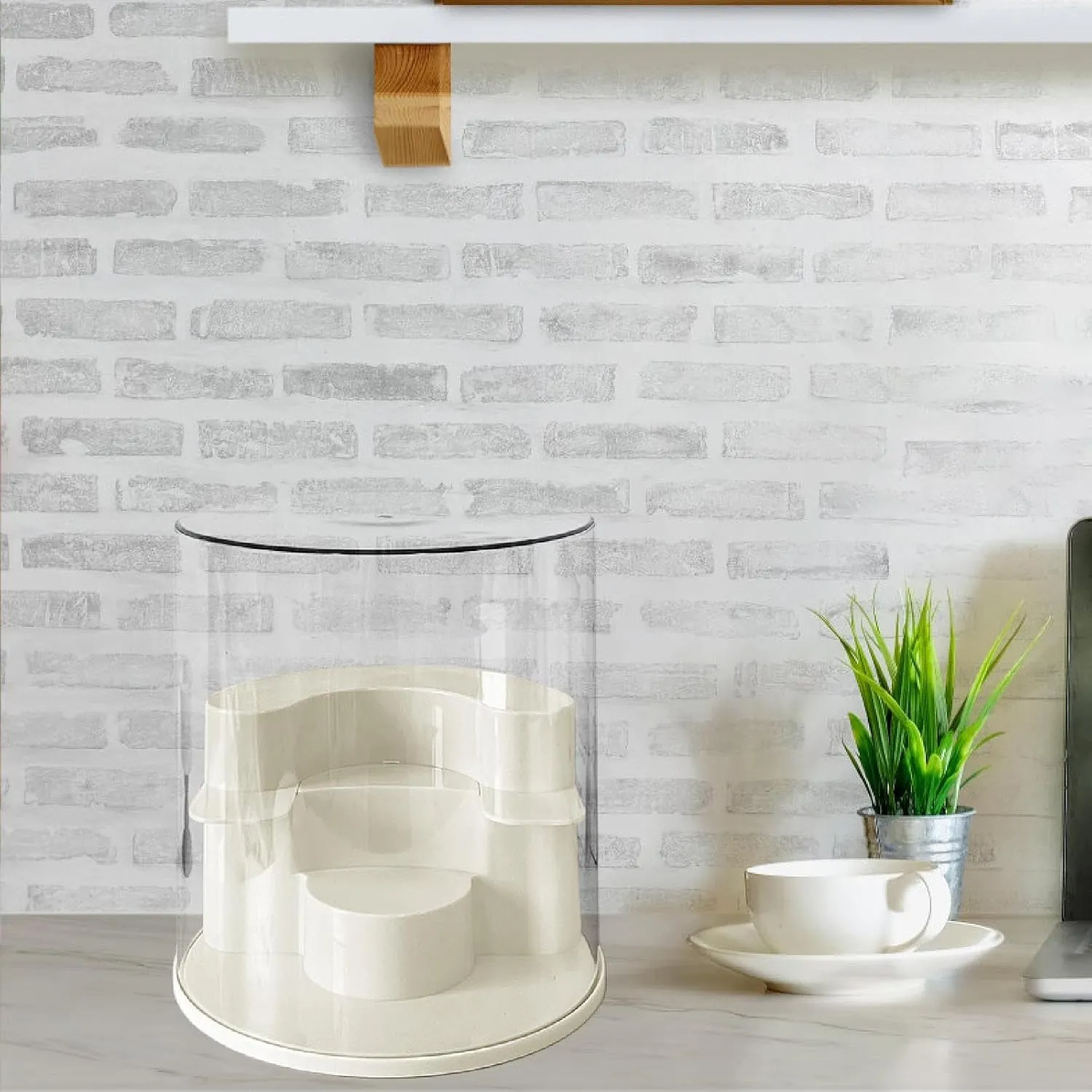 Clear Display Case for Figures, Storage Box 3 Tiers, Decoration with Shelves Showcase Stackable Display Box for Action Figure , White