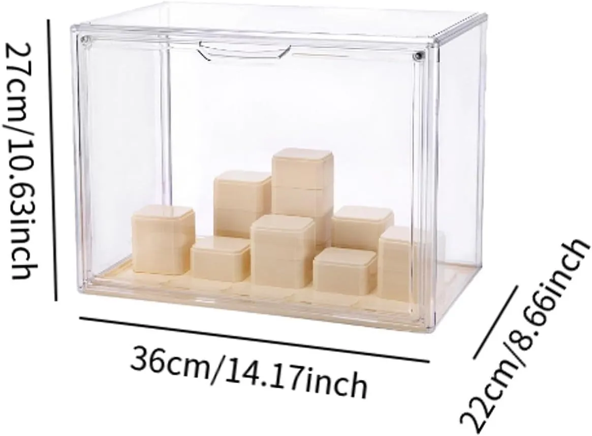 Clear Display Case,Showing Cabinet,Dustproof for Action Figure Showcase,Stackable Model Showcase Collectibles Display Box , L