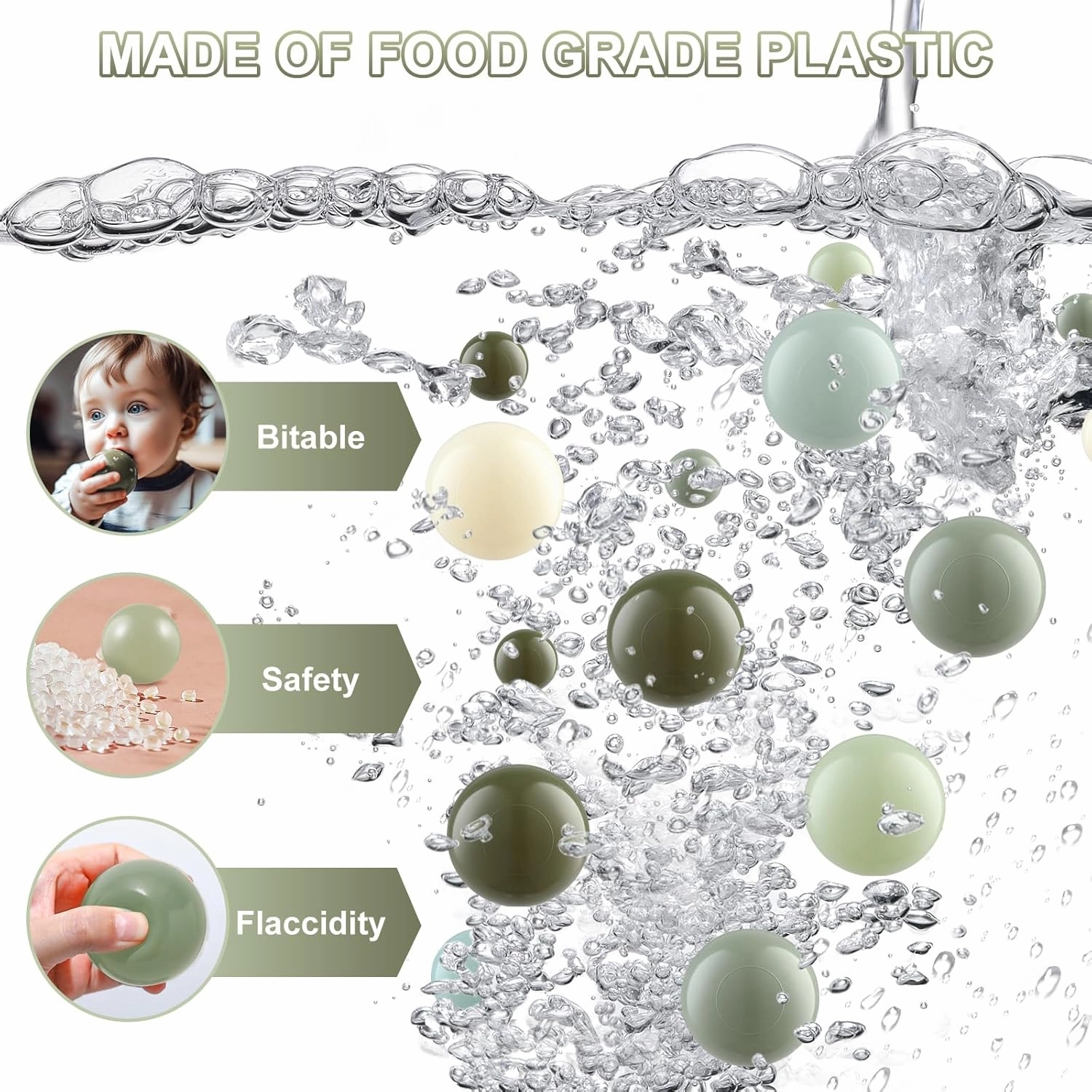 Clear Ball Pit Balls - Crush Proof Plastic Toy Balls for Boys and Girls