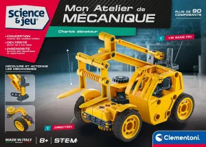 Clementoni | Forklift Kit to Build 8 Years   | My Mechanical Workshop | Construction Game | STEM | 90 Pieces | Interactive 3D Manual | Made in Italy | Children's Toy Gift
