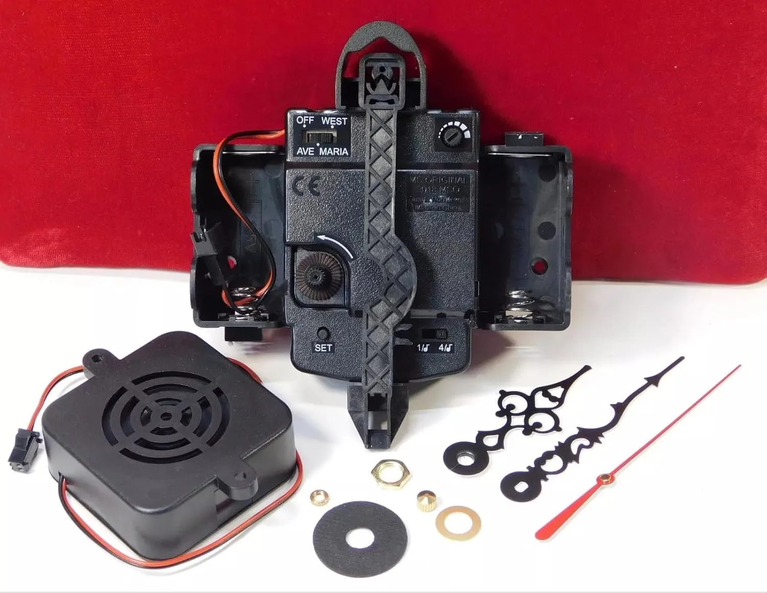 Clock Movement Mechanism with Dual Bell Chime, 1/4 Inch Thick Dial, Hermle 2214 2215 2114 2115