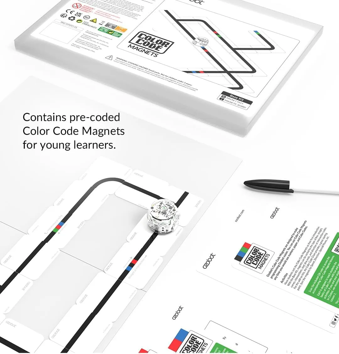 Color Code Magnets Base Kit: Interactive Coding Learning Tool for Kids Ages 5 , Enhances Logic & Problem-Solving Skills, Classroom Education, 36 Tiles, Evo Required Not Included