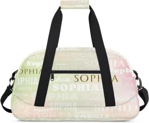 Color Green Custom Dance Bag Personalized Travel Bag Adjustable Carry On and Handy Pouch Dance Accessories for Girls Gymnastics Strip Creative Name Ballet Bag Overnight Duffle Bag