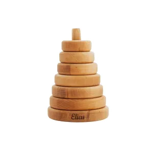 Colored Rainbow Stacker Customized Toys Montessori Waldorf Sensory Toys Baby Keepsake Nursery Decor Ring Stacking Toy Baby First Birthday (1, Ring Stacker)