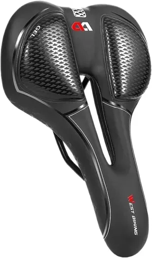 Comfortable Gel Silicone Bike Saddle Comfortable Shock Absorbing Road Bike Fit for Seat Hollow Breathable Cycling Soft Cushion Waterproof