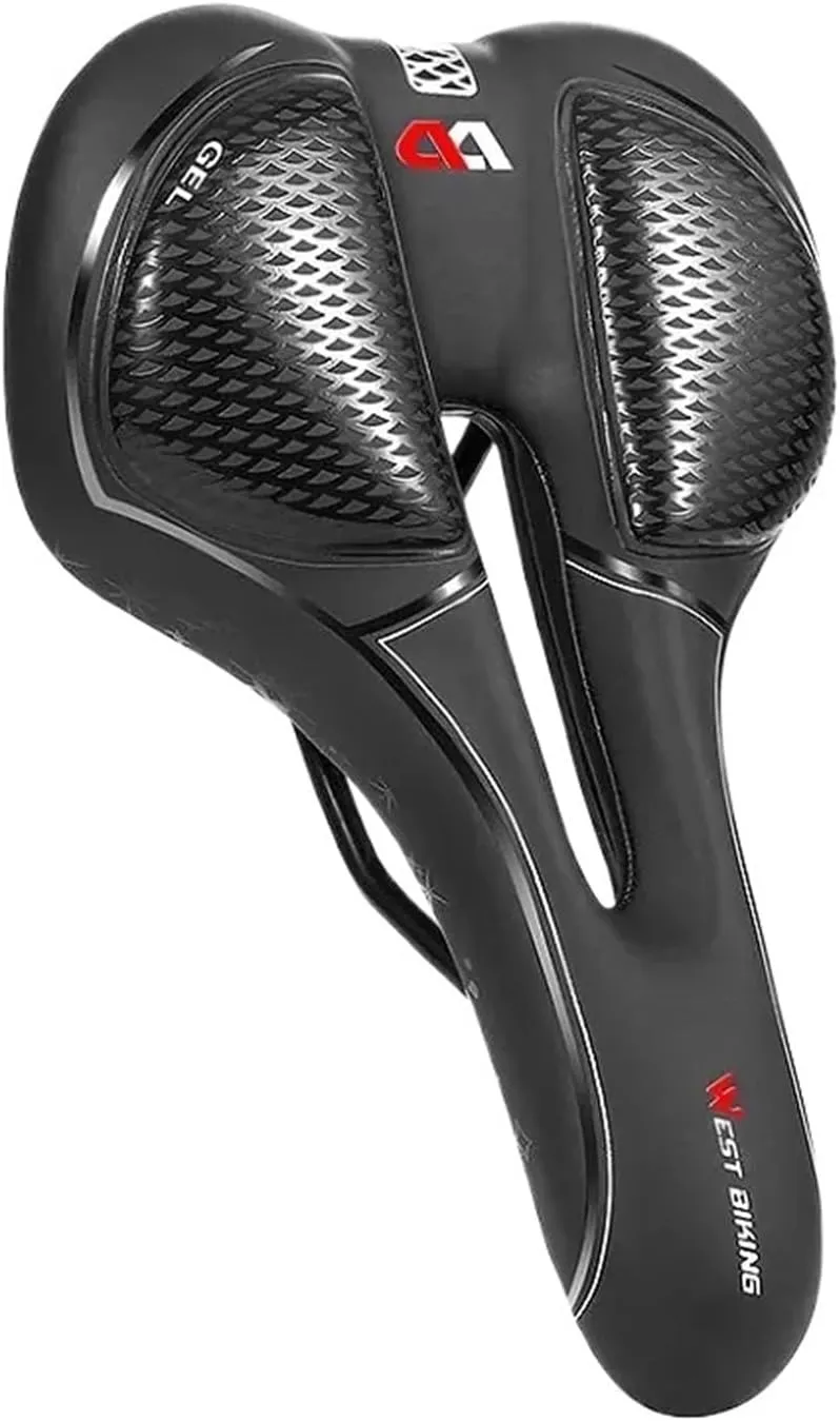 Comfortable Gel Silicone Bike Saddle Comfortable Shock Absorbing Road Bike Fit for Seat Hollow Breathable Cycling Soft Cushion Waterproof