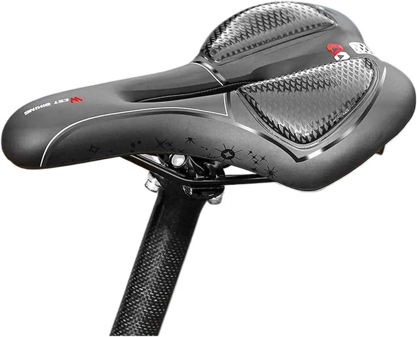 Comfortable Gel Silicone Bike Saddle Comfortable Shock Absorbing Road Bike Fit for Seat Hollow Breathable Cycling Soft Cushion Waterproof