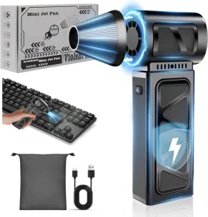 Compressed Air Duster, 350000 RPM Electric Air Duster, Rechargeable Cordless Air Blower Power Turbo Fan,5 Gears Adjustable Jet Dry Blower Replace Air Can for Keyboard Computer Car Outdoor Home