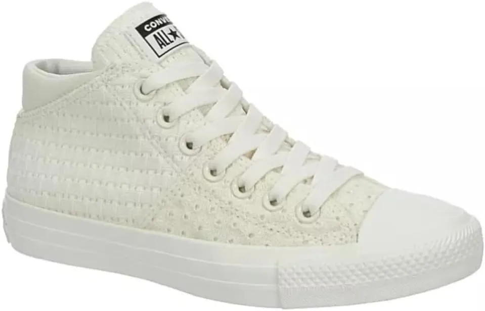 Converse Unisex Chuck Taylor All Star Madison Mid Canvas Sneaker - Lace up Closure Style - Egret/Vintage White 8