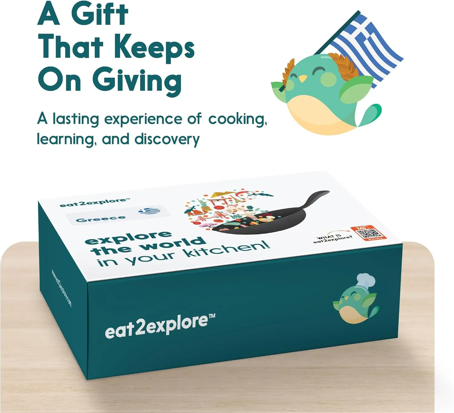 Cooking Kits for Kids - Interactive & Educational Set with 3 Recipe Cards, Key Ingredients & Cooking Tools - Ideal Idea for Kids who Love to Create Meals (Greece Edition)