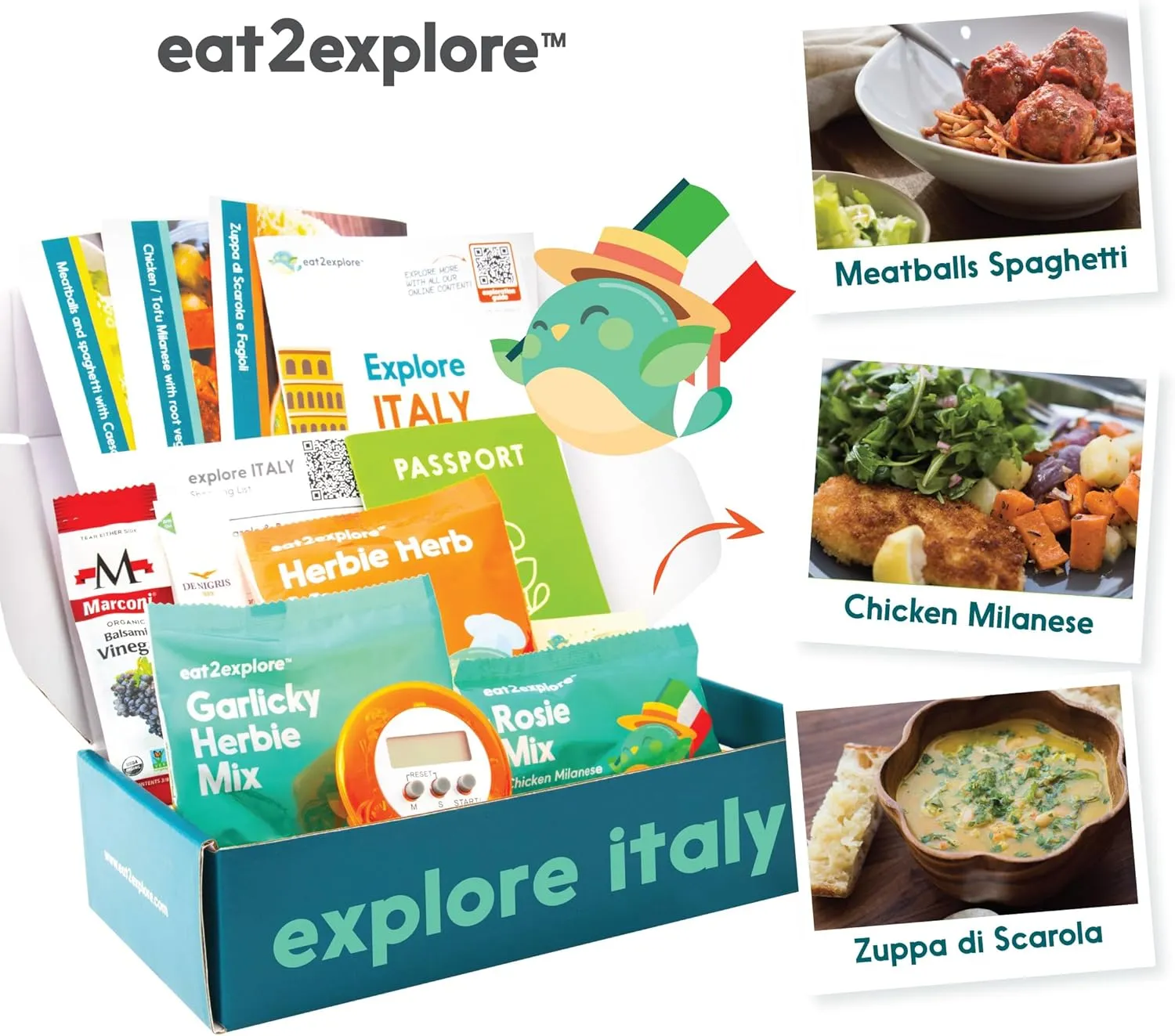 Cooking Kits for Kids - Interactive & Educational Set with 3 Recipe Cards, Key Ingredients & Cooking Tools - Ideal Idea for Kids who Love to Create Meals (Italy Edition)