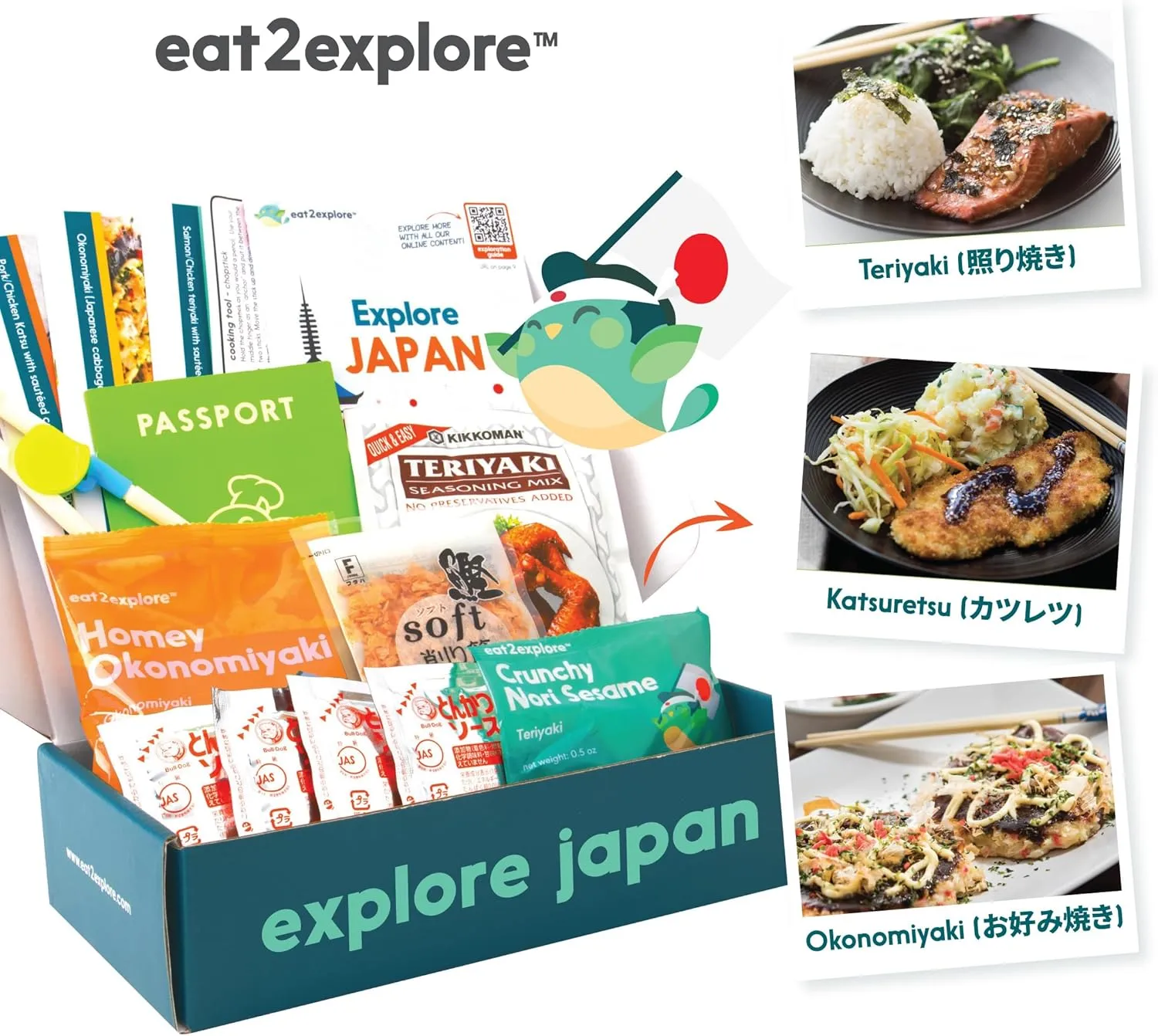 Cooking Kits for Kids - Interactive & Educational Set with 3 Recipe Cards, Key Ingredients & Cooking Tools - Ideal Idea for Kids who Love to Create Meals (Japan Edition)