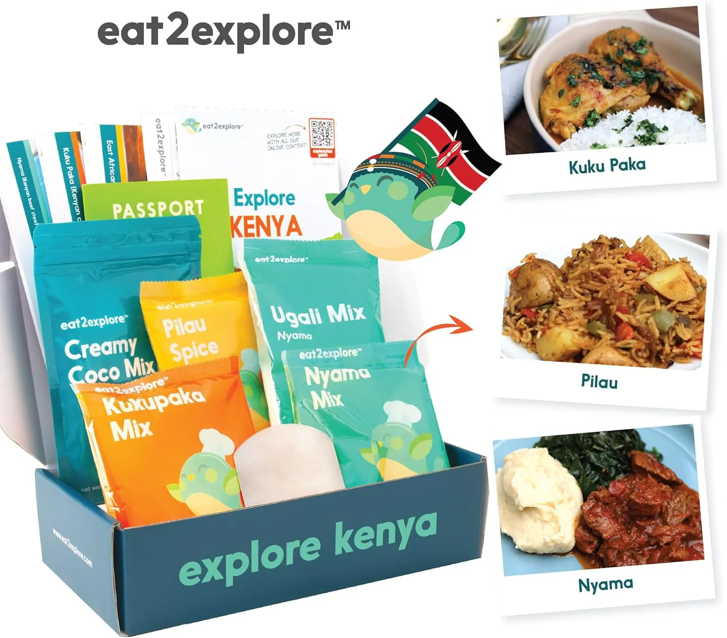 Cooking Kits for Kids - Interactive & Educational Set with 3 Recipe Cards, Key Ingredients & Cooking Tools - Ideal Idea for Kids who Love to Create Meals (Kenya Edition)