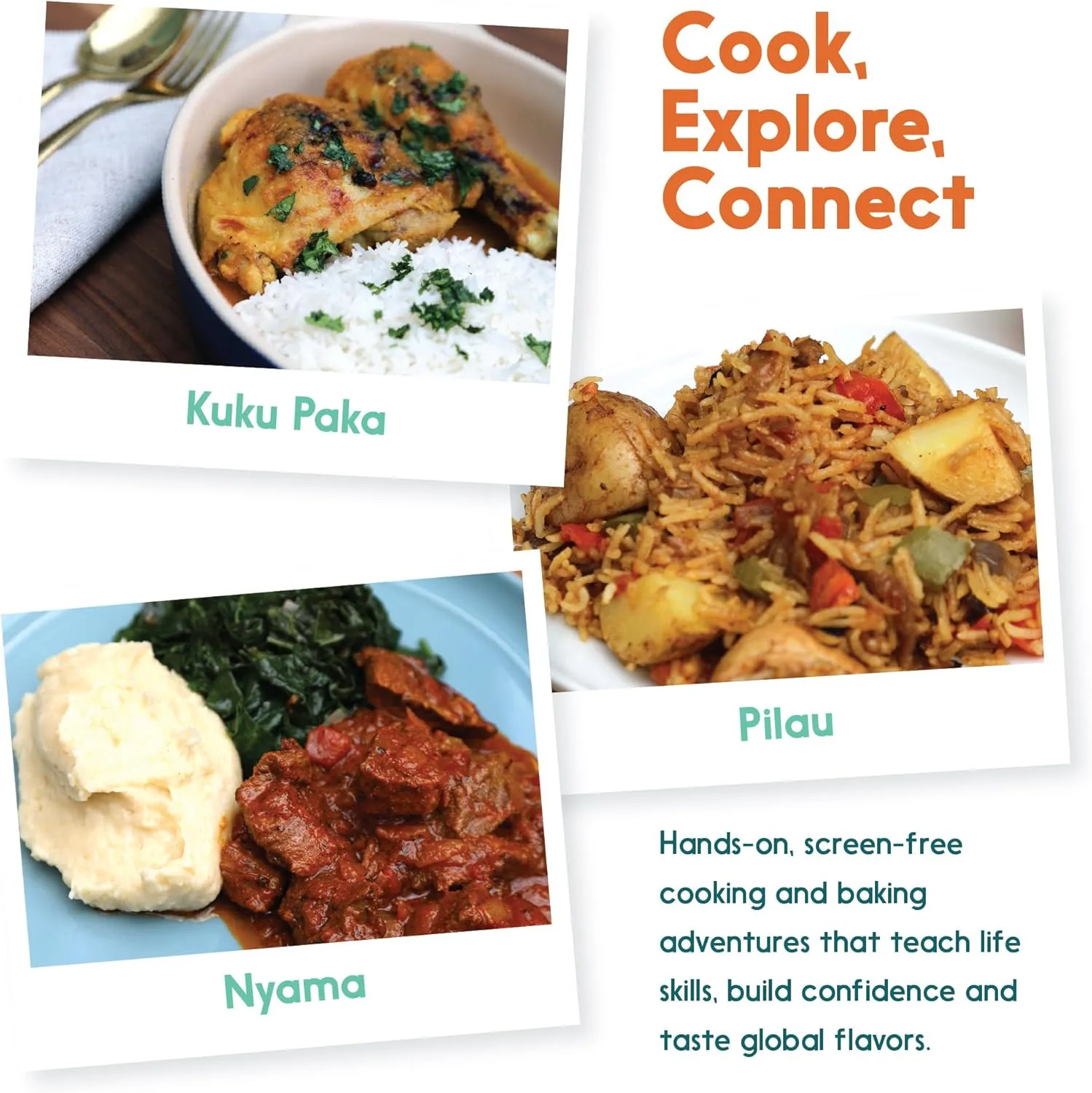 Cooking Kits for Kids - Interactive & Educational Set with 3 Recipe Cards, Key Ingredients & Cooking Tools - Ideal Idea for Kids who Love to Create Meals (Kenya Edition)