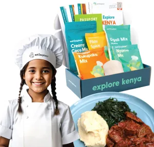 Cooking Kits for Kids - Interactive & Educational Set with 3 Recipe Cards, Key Ingredients & Cooking Tools - Ideal Idea for Kids who Love to Create Meals (Kenya Edition)