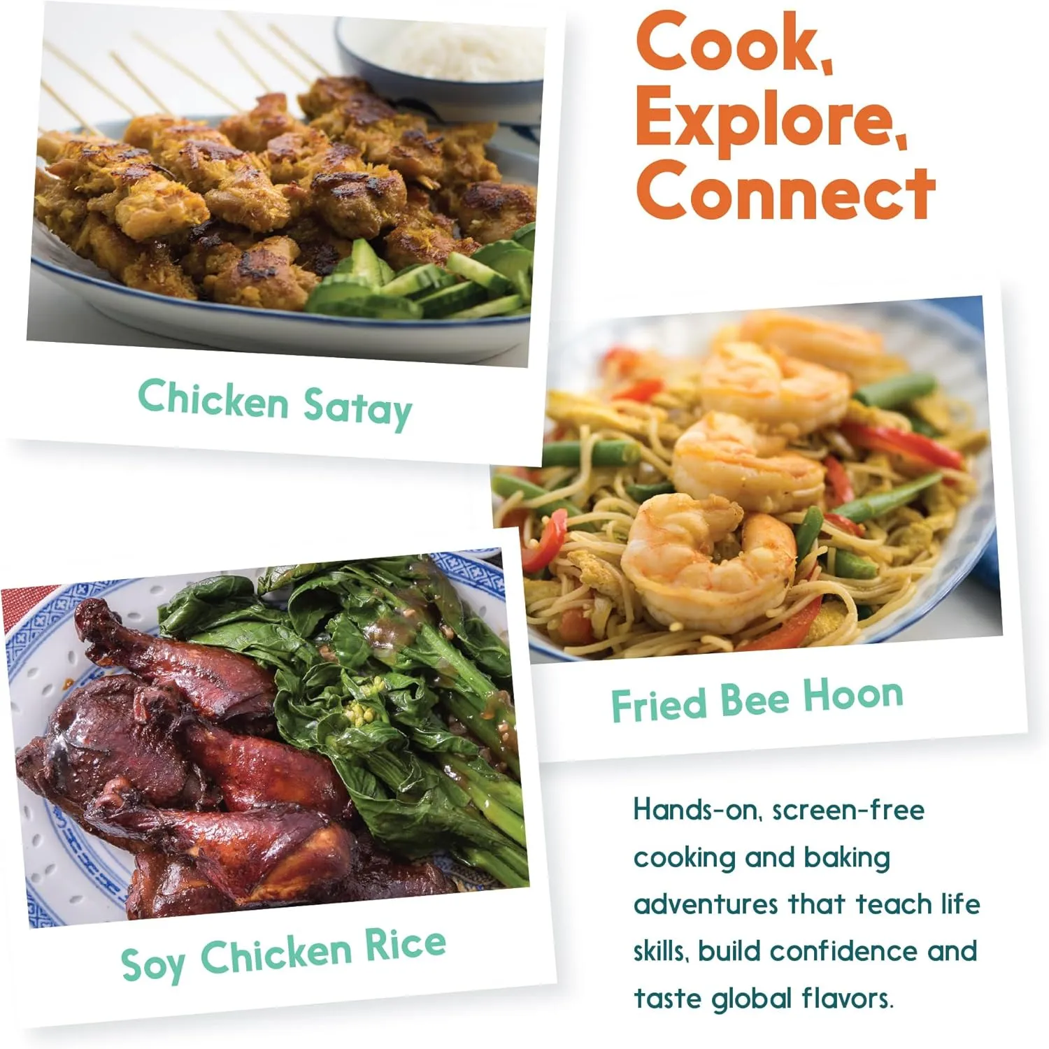 Cooking Kits for Kids - Interactive & Educational Set with 3 Recipe Cards, Key Ingredients & Cooking Tools - Ideal Idea for Kids who Love to Create Meals (Singapore Edition)