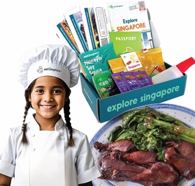 Cooking Kits for Kids - Interactive & Educational Set with 3 Recipe Cards, Key Ingredients & Cooking Tools - Ideal Idea for Kids who Love to Create Meals (Singapore Edition)
