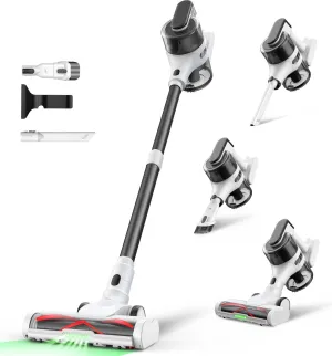 Cordless Stick Rechargeable Vacuum Cleaner, Lightweight, 55min Runtime, 9 in 1 Powerful Suction, Self Standing, Anti Tangle LED Headlight, Ideal for Carpets, Hardwood Floors, Pet Hair, and Home