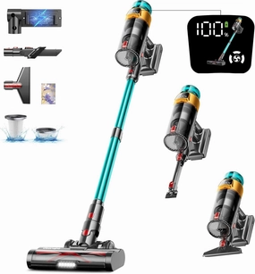 Cordless Vacuum Cleaner, 550W 45KPA 70Mins Vacuum Cleaners for Home, Stick Vacuum with Charging Dock Station, Anti-tangle Wireless Vacumm, Rechargeable Cordless Vacuum for Pet Hair/Carpet/Hard Floor
