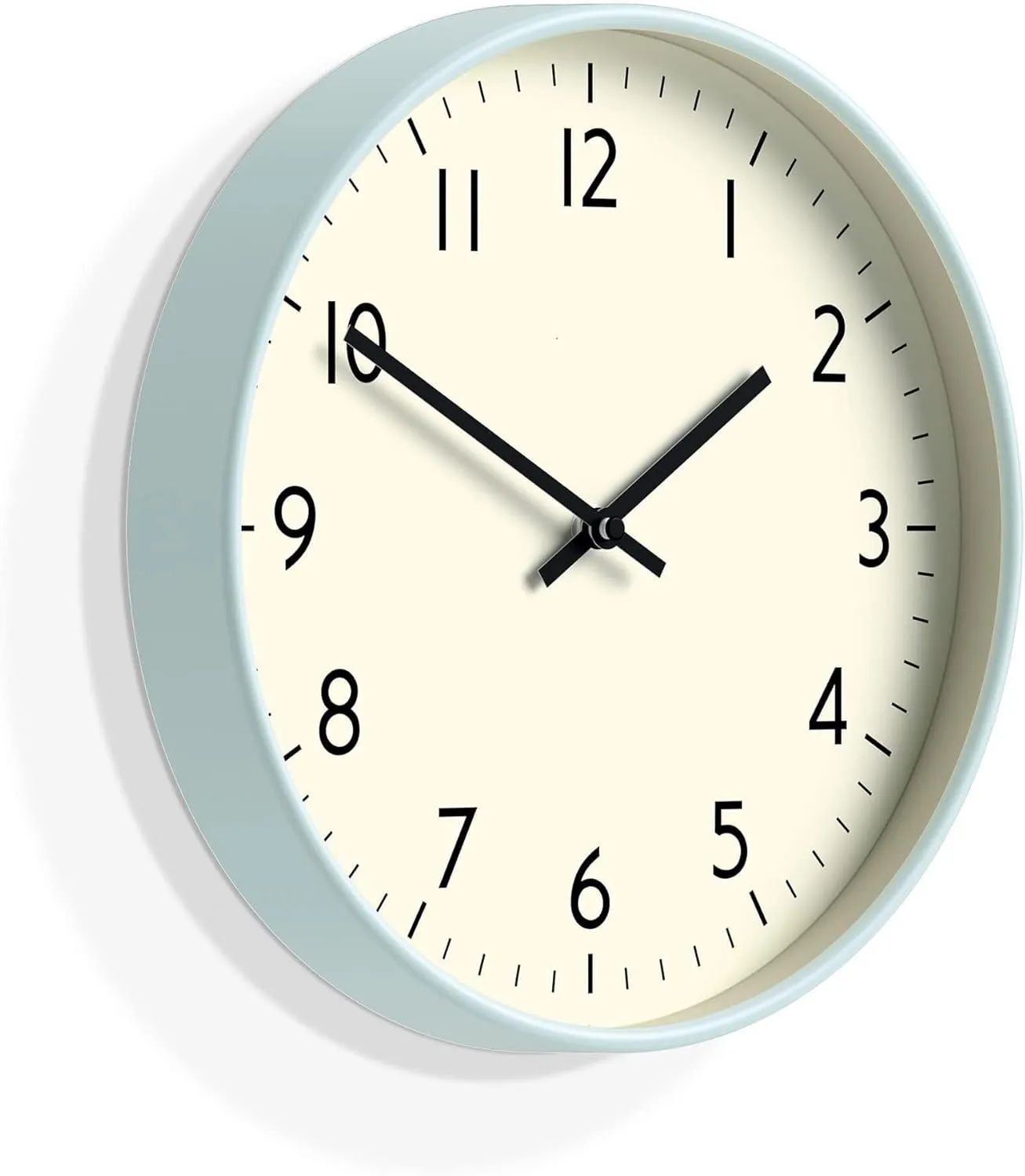 Cream Frame and Black Hands Wall Clock, Battery Operated Classic Round Clock for Studio/Home/Office, Great Gift Idea 30 Cm(Gray)
