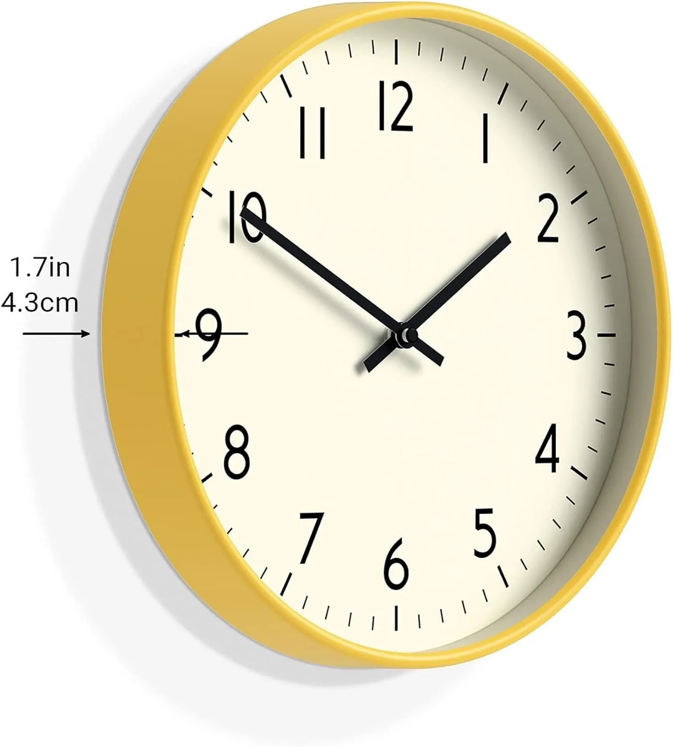 Cream Frame and Black Hands Wall Clock, Battery Operated Classic Round Clock for Studio/Home/Office, Great Gift Idea 30 Cm(Gray)