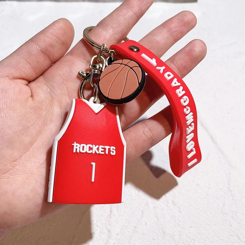 Creative Basketball Jersey Keychain Pendant - Perfect Gift for Basketball Fans and Lovers