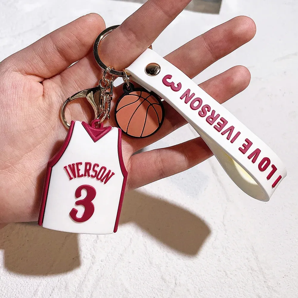 Creative Basketball Jersey Keychain Pendant - Perfect Gift for Basketball Fans and Lovers